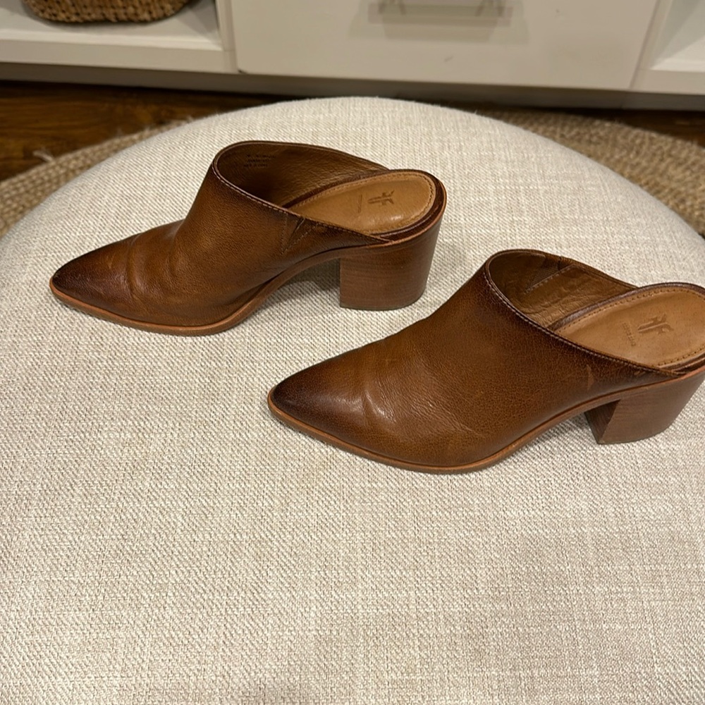 Frye booties slip ons. Leather